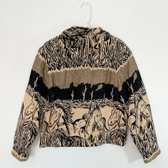 Vintage tan and black horses jacket - Picture 5 of 7